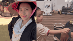 Về quê chồng phơi thóc, Doãn Hải My gây tranh cãi vì makeup điệu đà, giãy nảy vì một con cào cào