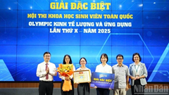 Nhóm thí sinh Trường đại học Kinh tế giành giải Đặc biệt cuộc thi kinh tế lượng ứng dụng