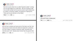 Tổng thống Mỹ Donald Trump yêu cầu Iran ‘đầu hàng vô điều kiện’