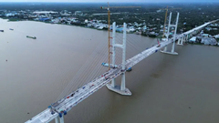 Tiến độ cầu Rạch Miễu 2 đạt khoảng 95%