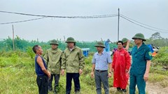 Lãnh đạo xã Ô Diên kiểm tra công tác phòng chống bão số 3