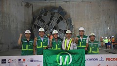 Máy đào hầm đường sắt đô thị Nhổn-Ga Hà Nội đã đến ga ngầm S11-Văn Miếu