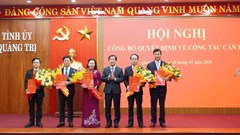 Công bố các quyết định điều động, phân công cán bộ