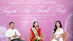 Hoa hậu Quốc tế 2024 Huỳnh Thị Thanh Thủy giao lưu với báo chí