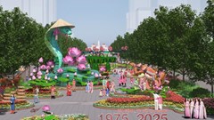 Đường hoa Nguyễn Huệ Tết Ất Tỵ 2025 với 90 tạo hình linh vật rắn