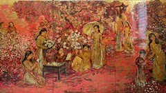 Đời sống người dân Đồng bằng Bắc Bộ xưa qua tranh sơn mài