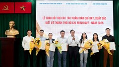 Báo Văn Hoá được trao hỗ trợ tác phẩm báo chí hay, xuất sắc về TP.HCM