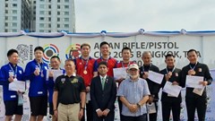 Bắn súng Việt Nam giành HCV đồng đội nam tại giải châu Á
