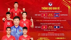 Mở bán vé xem đội tuyển Việt Nam thi đấu với Campuchia và Lào