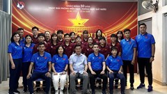 Lãnh đạo VFF động viên đội tuyển Futsal nữ Việt Nam thi đấu tại giải châu Á