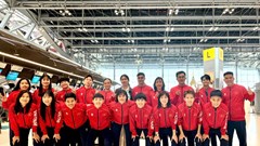 Tuyển Futsal nữ Việt Nam về nước sau tấm HCV SEA Games lịch sử