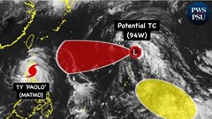 Áp thấp xuất hiện ngay sau bão số 11 Matmo, khả năng mạnh lên thành bão tiếp theo