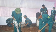 Khai quật, lấy mẫu ADN 6 phần mộ liệt sĩ chưa xác định thông tin tại xã An Khánh