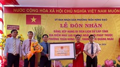 Đón nhận Bằng xếp hạng Di tích lịch sử cấp tỉnh Địa điểm Nhà lao thời Pháp thuộc