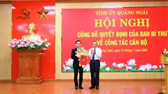 Ông Nguyễn Hoàng Giang giữ chức Phó Bí thư Tỉnh ủy Quảng Ngãi