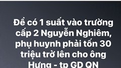  Bị tung tin nhận 30 triệu đồng vào trường điểm, Trưởng phòng GD&ĐT đề nghị Công an vào cuộc