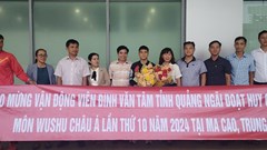 Đón VĐV Đinh Văn Tâm đoạt HCV tại Giải vô địch Wushu châu Á 