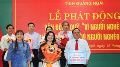 Quảng Ngãi tiếp nhận hơn 2,2 tỉ đồng ủng hộ quỹ “Vì người nghèo”
