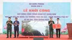 Quân khu 5 hỗ trợ 2,5 tỉ đồng xây Nhà thi đấu đa năng tại Ba Gia