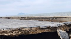 Kè biển Hải Tiến vừa đưa vào sử dụng từ tháng 6.2025 đã xuất hiện sụt lún