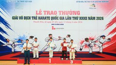 Hà Nội nhất toàn đoàn Giải vô địch trẻ Karate quốc gia 2026