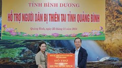 Tỉnh Bình Dương hỗ trợ người dân Quảng Bình 5 tỉ đồng khắc phục hậu quả thiên tai