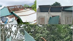 Giông lốc làm 36 căn nhà của bà con các xã miền núi bị sập và tốc mái