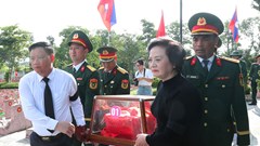 Trang trọng Lễ truy điệu, an táng 80 hài cốt liệt sĩ quân tình nguyện và chuyên gia Việt Nam hy sinh tại Lào
