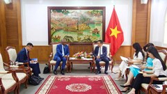 Thứ trưởng Hoàng Đạo Cương tiếp ứng cử viên Tổng Giám đốc UNESCO Firmin Edouard Matoko