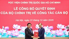 Thứ trưởng Thường trực Bộ VHTTDL Lê Hải Bình giữ chức Phó Giám đốc Học viện Chính trị quốc gia Hồ Chí Minh
