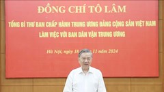 Tổng Bí thư Tô Lâm làm việc với Ban Dân vận Trung ương