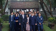 Thủ tướng hai nước Việt Nam và New Zealand thăm Văn Miếu - Quốc Tử Giám, thưởng lãm dân ca quan họ Bắc Ninh