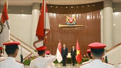 Lễ đón Tổng Bí thư Tô Lâm thăm chính thức Cộng hòa Singapore