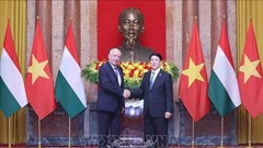 Chủ tịch nước Lương Cường chủ trì lễ đón chính thức Tổng thống Hungary