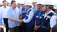 Tổng Bí thư Tô Lâm thăm, kiểm tra tiến độ xây dựng Sân bay Long Thành