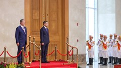 Thủ tướng Lê Minh Hưng chủ trì lễ đón chính thức Thủ tướng Campuchia