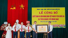 Ninh Bình: Đón nhận Bằng xếp hạng di tích quốc gia Di tích khảo cổ Mán Bạc