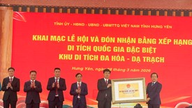 Khai mạc lễ hội và đón Bằng xếp hạng Di tích quốc gia đặc biệt Khu di tích Đa Hòa - Dạ Trạch