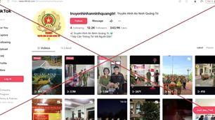 Kênh Tiktok 'Truyền hình An ninh Quảng Trị' giả mạo phát tán nhiều nội dung phản cảm
