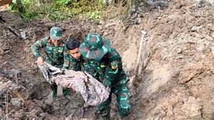 Tìm thấy thêm hài cốt liệt sĩ tại Nghĩa trang tạm Cầu Chữ Y