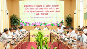 Bộ Xây dựng làm việc với Cần Thơ về tiến độ nhà ở xã hội và nhà ở cho thuê