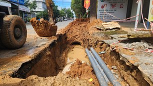 Quảng Ngãi: Vị trí cống sai thiết kế được đào lên làm lại sau phản ánh của Báo Văn Hóa 