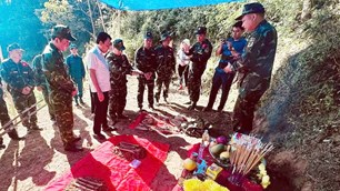 Tìm thấy mộ tập thể 6 hài cốt liệt sĩ giữa núi đá Tuyên Quang