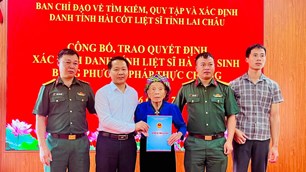 Lai Châu trao quyết định xác định danh tính liệt sĩ Hà Văn Sinh sau 76 năm