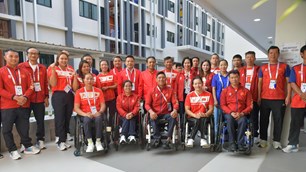 Thứ trưởng Hoàng Đạo Cương động viên Đoàn Việt Nam tại ASEAN Para Games 13