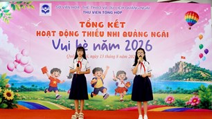 Thiếu nhi vui hè, thỏa sức sáng tạo tại thư viện Quảng Ngãi