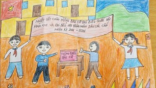 Tuổi trẻ lan tỏa thông điệp bầu cử qua những bức tranh vẽ cổ động