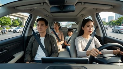 Ngồi ghế sau ô tô không thắt dây an toàn có bị phạt tiền từ 2026?