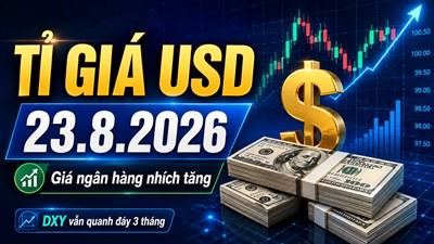 Tỉ giá USD hôm nay 23.8.2026: USD tự do xuống dưới 26.000 đồng