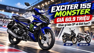 Yamaha Exciter 155 Monster giá 60,9 triệu đồng, khác gì bản thường?